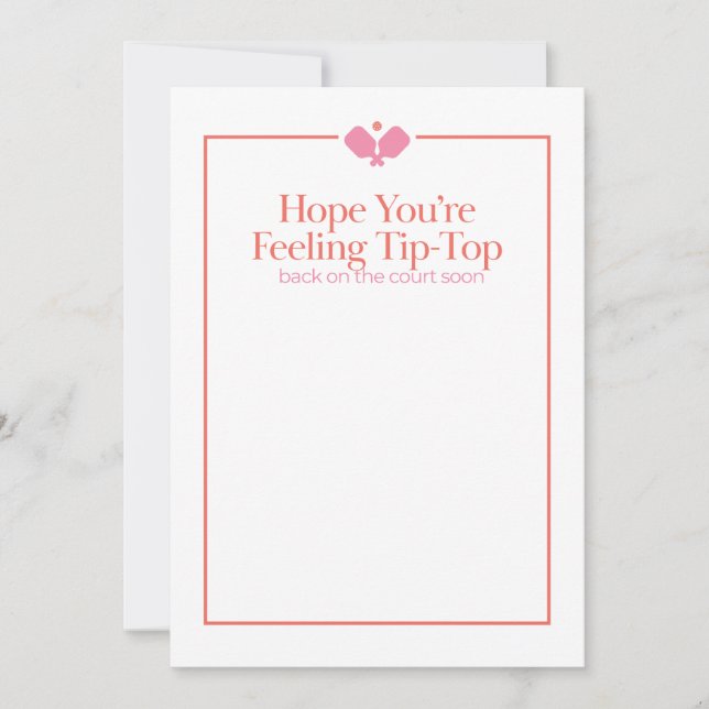 Pickleball Get Well Card | Tip-Top (Front)