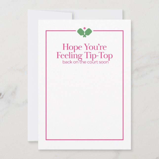 Pickleball Get Well Card | Tip-Top (Front)