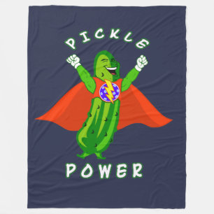 Pickleball Gift Pickle Power Super Hero Fleece Blanket