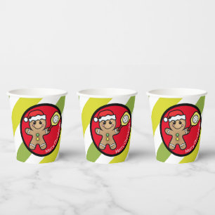 Pickleball Gingerbread boy custom text Paper Cups