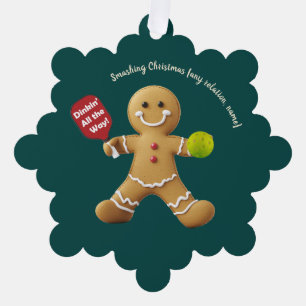 Pickleball Gingerbread Cheer Ornament Card