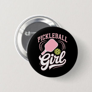 Pickleball Girl Player 2 Inch Round Button