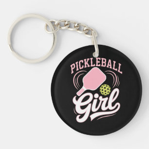Pickleball Girl Player Keychain