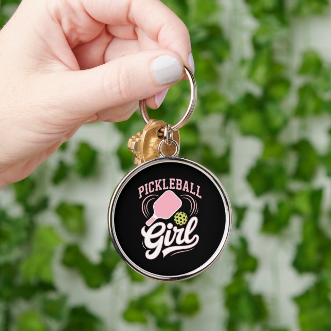 Pickleball Girl Player Keychain (Hand)