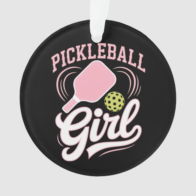 Pickleball Girl Player Ornament (Front)