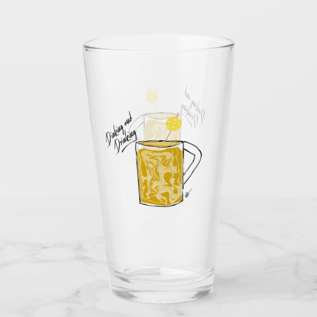 Pickleball glass drink dink (Front)