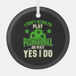 Pickleball Glass Ornament