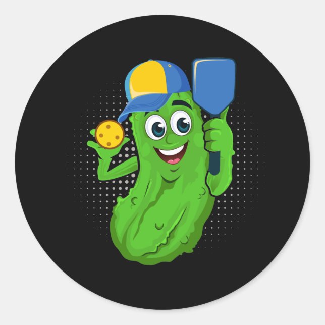 Pickleball Grab Your Paddle Classic Round Sticker (Front)