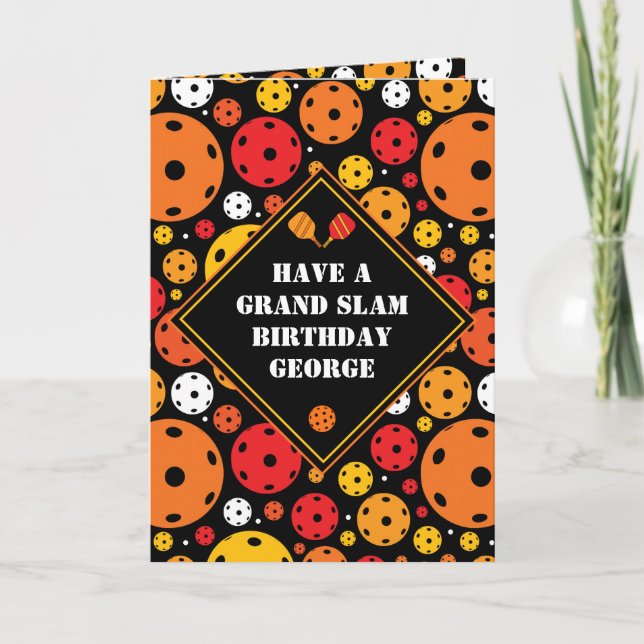 Pickleball Grand Slam Birthday  Customizable Card (Front)