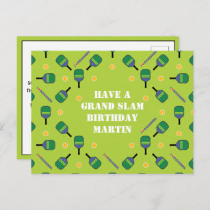 Pickleball Grand Slam Birthday  Customizable  Postcard