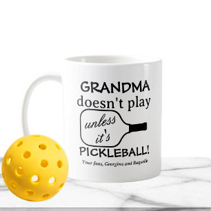 Pickleball Grandma Funny Joke Minimalist Fun White Coffee Mug