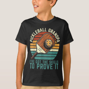 Pickleball grandpa vintage sunset paddle T-Shirt
