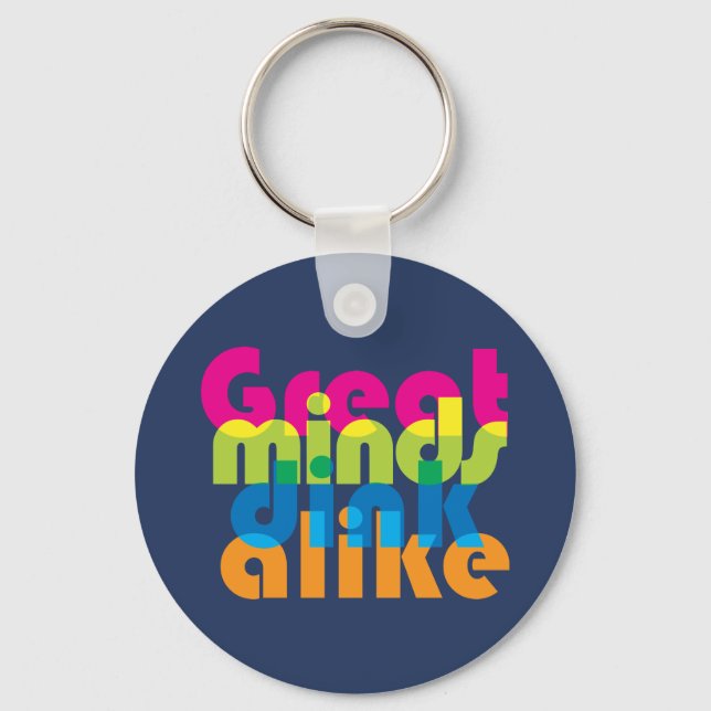 Pickleball Great minds dink alike Keychain (Front)