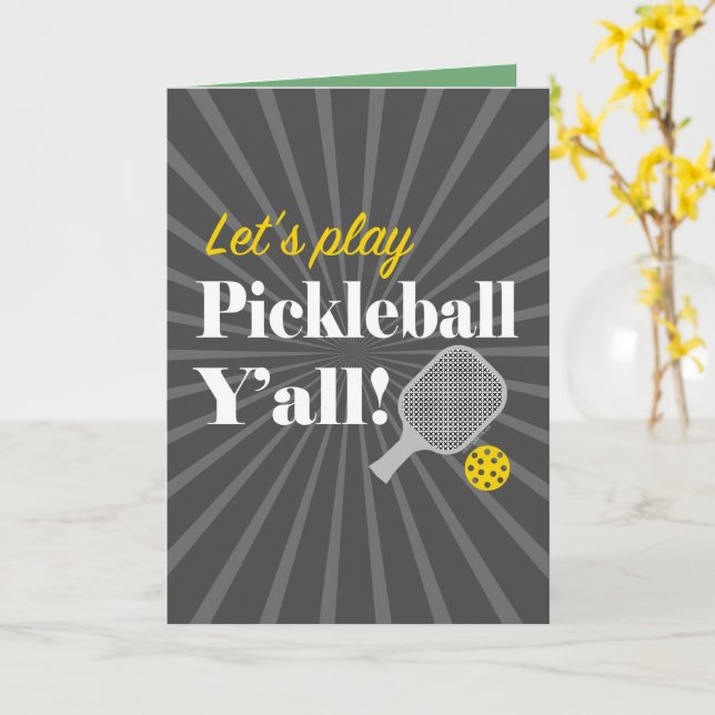 Pickleball Greeting Cards Pickleball Party  (Yellow Flower)