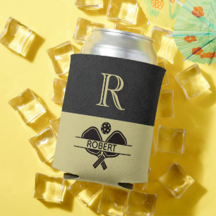 Pickleball Guy Custom Monogram Initial Name    Can Cooler