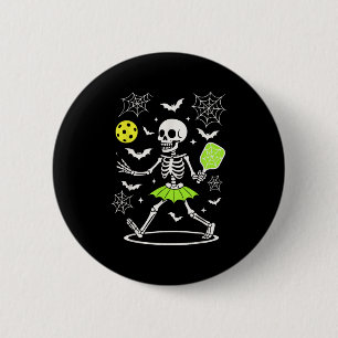 Pickleball Halloween Costume, Spooky Season Skelet 2 Inch Round Button