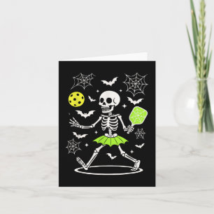 Pickleball Halloween Costume, Spooky Season Skelet Card