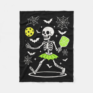 Pickleball Halloween Costume, Spooky Season Skelet Fleece Blanket