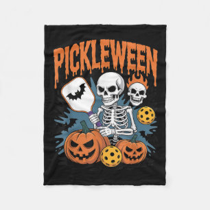 Pickleball Halloween For Men Women Fleece Blanket