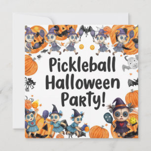 Pickleball Halloween Party Invitation