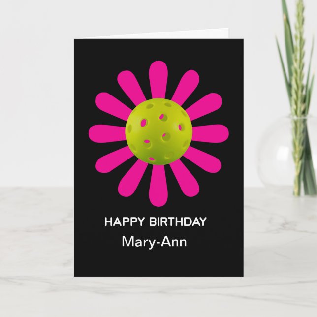 Pickleball Happy Birthday Customizable Card (Front)