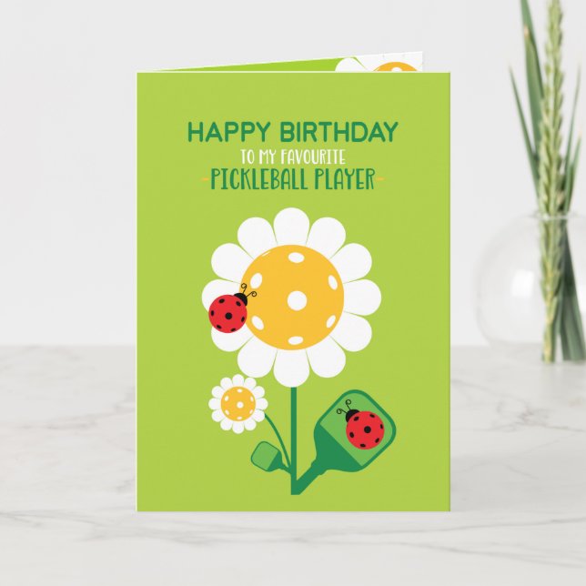 Pickleball Happy Birthday Customizable Card (Front)