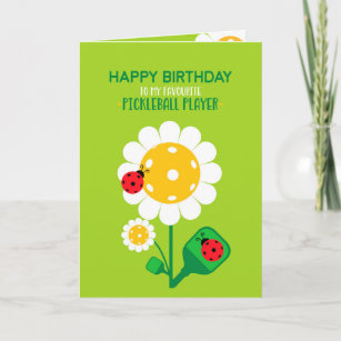 Pickleball Happy Birthday Customizable Card