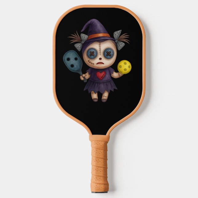 Pickleball Happy Halloween with ball all over Paddle (Front)