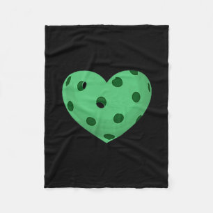 Pickleball heart - fun, funny pickle ball fan fleece blanket