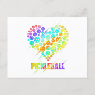 Pickleball Heart - Funny Colourful Paddle Sports P Holiday Postcard
