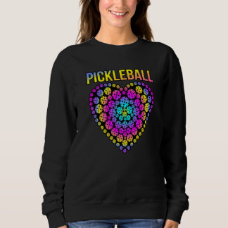 Pickleball Heart Paddle Sports Player Coach Graph Sweatshirt