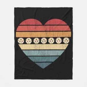 Pickleball Heart Retro Vintage Fleece Blanket