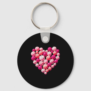 Pickleball heart valentine's day pickleball lover keychain