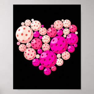 Pickleball heart valentine's day pickleball lover poster