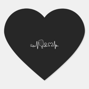 Pickleball Heartbeat Love for the Game Heart Sticker