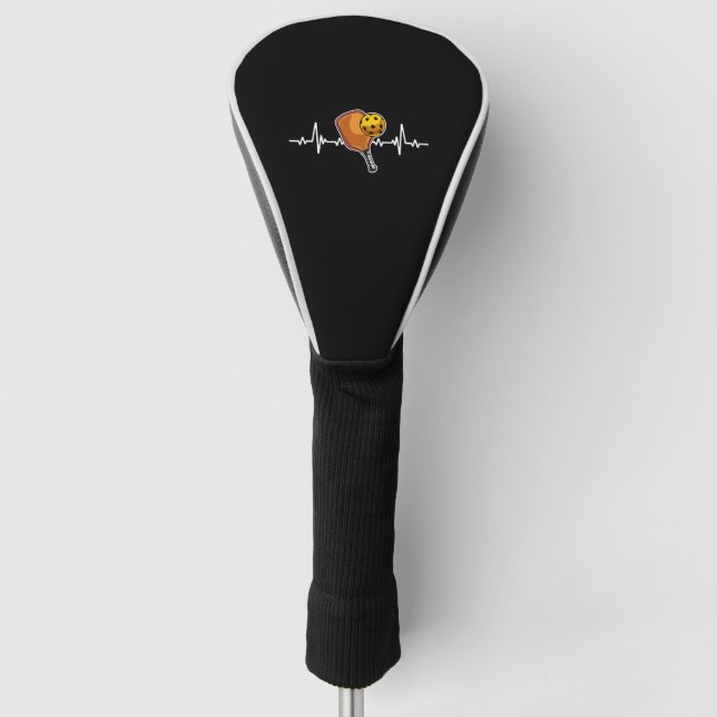 Pickleball Heartbeat Racket Pickleball Player Golf Head Cover (Front)