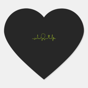 Pickleball Heartbeat T-shirt Heart Sticker
