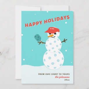 Pickleball Holiday Christmas Humourous Snowman Car Card