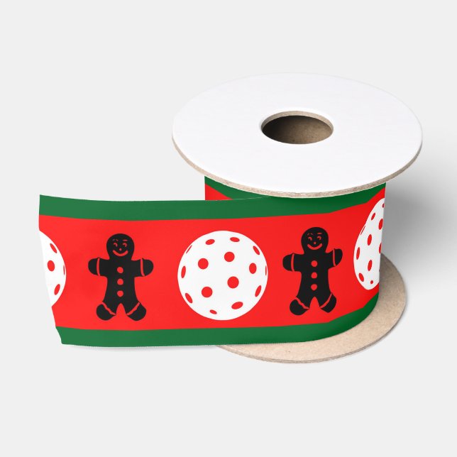 Pickleball Holiday Delight Satin Ribbon (Spool)