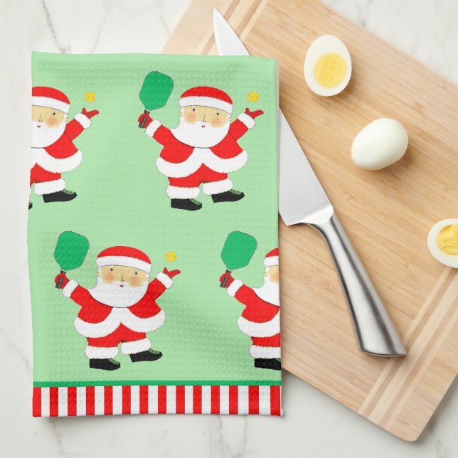 Pickleball Holiday Gift Kitchen Towel (Quarter Fold)