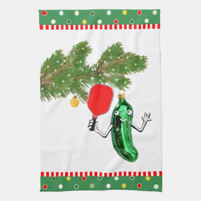 Pickleball Holiday Gifts Kitchen Towel (Vertical)
