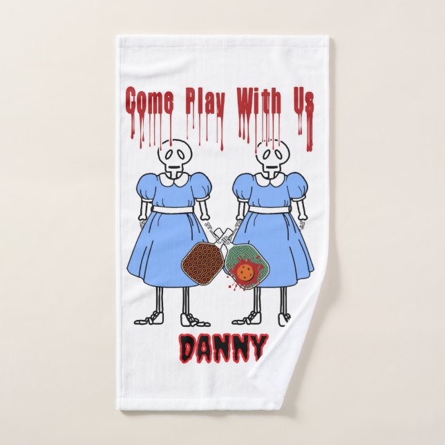 Pickleball Horror Twins Come Play with Us  Hand Towel (Hand Towel)