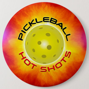Pickleball Hot Shots 1 Image Options 6 Inch Round Button