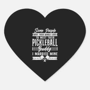 Pickleball Husband Wife Marriage Heart Sticker