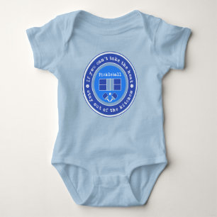 Pickleball: If you can't take the heat / blue Ba Baby Bodysuit