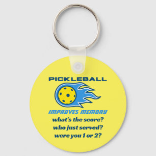 Pickleball Improves Memory Funny Keychain
