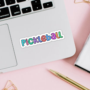 Pickleball in Colourful Multicolor Retro Typograph
