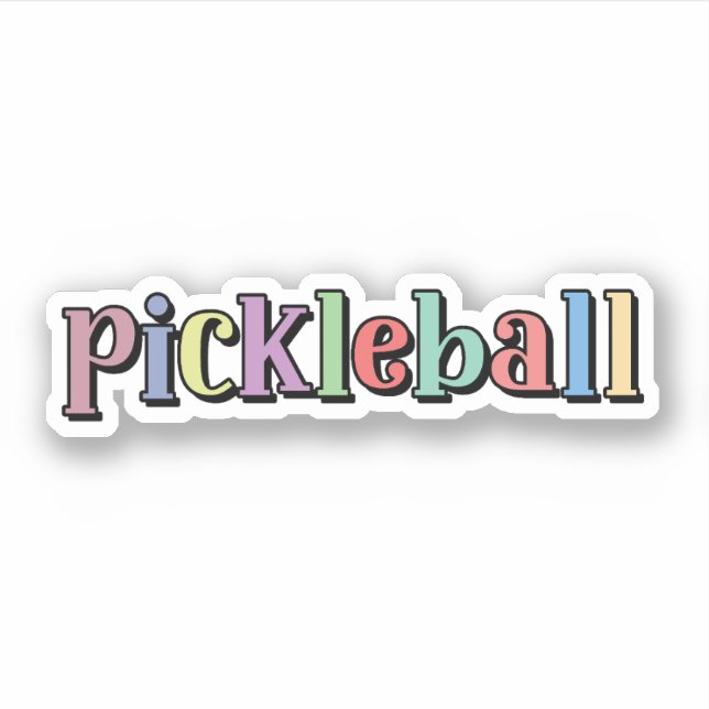 Pickleball in Colourful Multicolor Retro Typograph (Front)