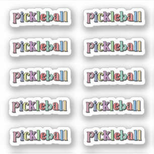 Pickleball in Colourful Multicolor Sticker Sheet