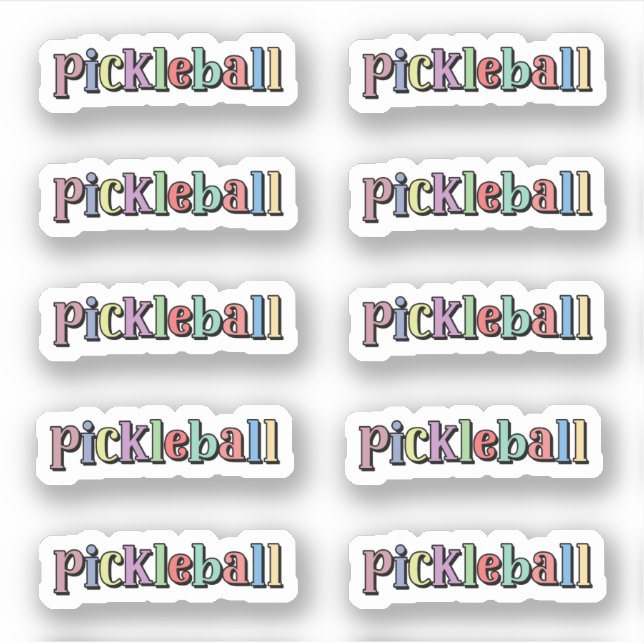 Pickleball in Colourful Multicolor Sticker Sheet (Front)